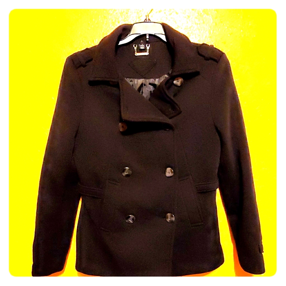 Black pea coat sz xl
